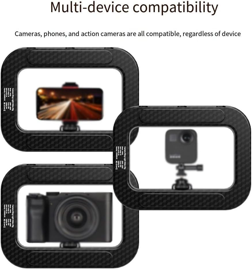 Handheld LED Ring Light Kit with Stand Dimmable 8500K for Makeup Phone Camera