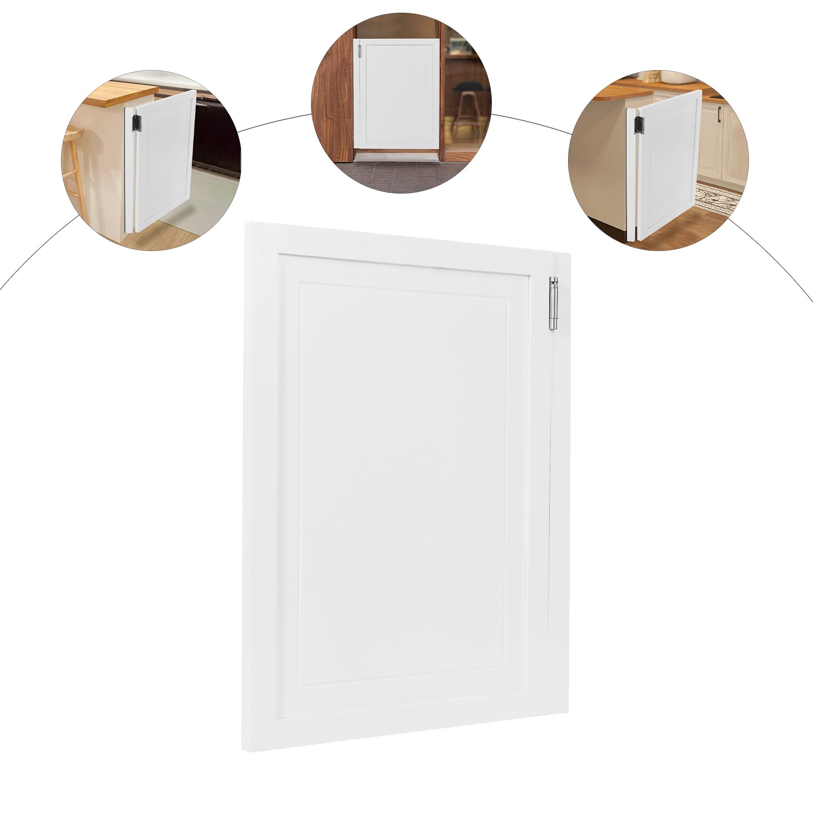 Wooden Partition Door Half-waist Close Partition Doors with Hinges for Entrance