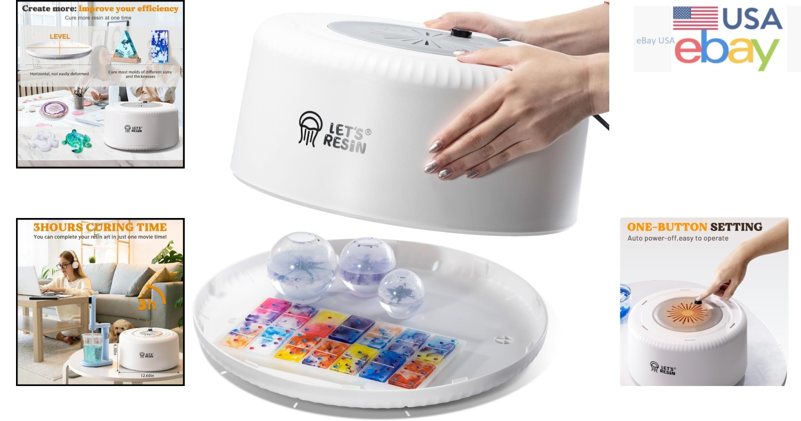 DIY Resin Curing Machine with Large Capacity Tray and Safety Features