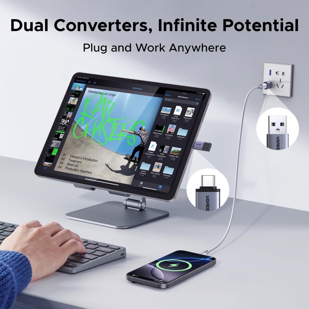 UGREEN USB to C Adapter & C Combo 4-Pack, 10Gbps Space