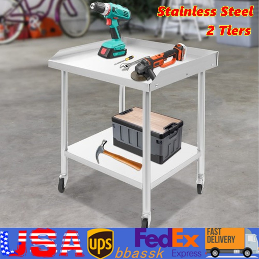 201 Stainless Steel Work Table Kitchen Restaurant Preparation / Storage Table US