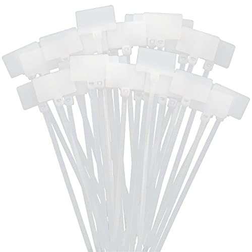 Nylon Marker Cable Ties 300PCS White Self-locking Wire Zip Ties Cable Mark