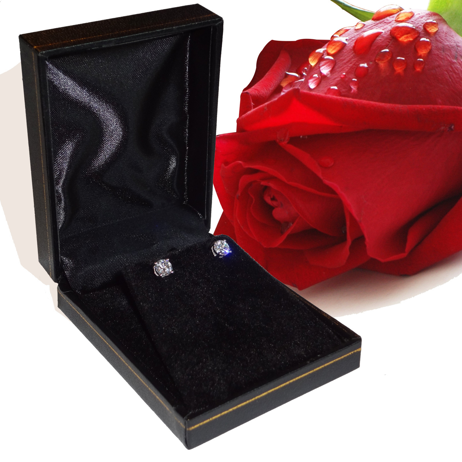 2.00 CT ROUND CUT GRA MOISSANITE EARRINGS 14K SOLID WHITE GOLD STUDS SCREW-BACK