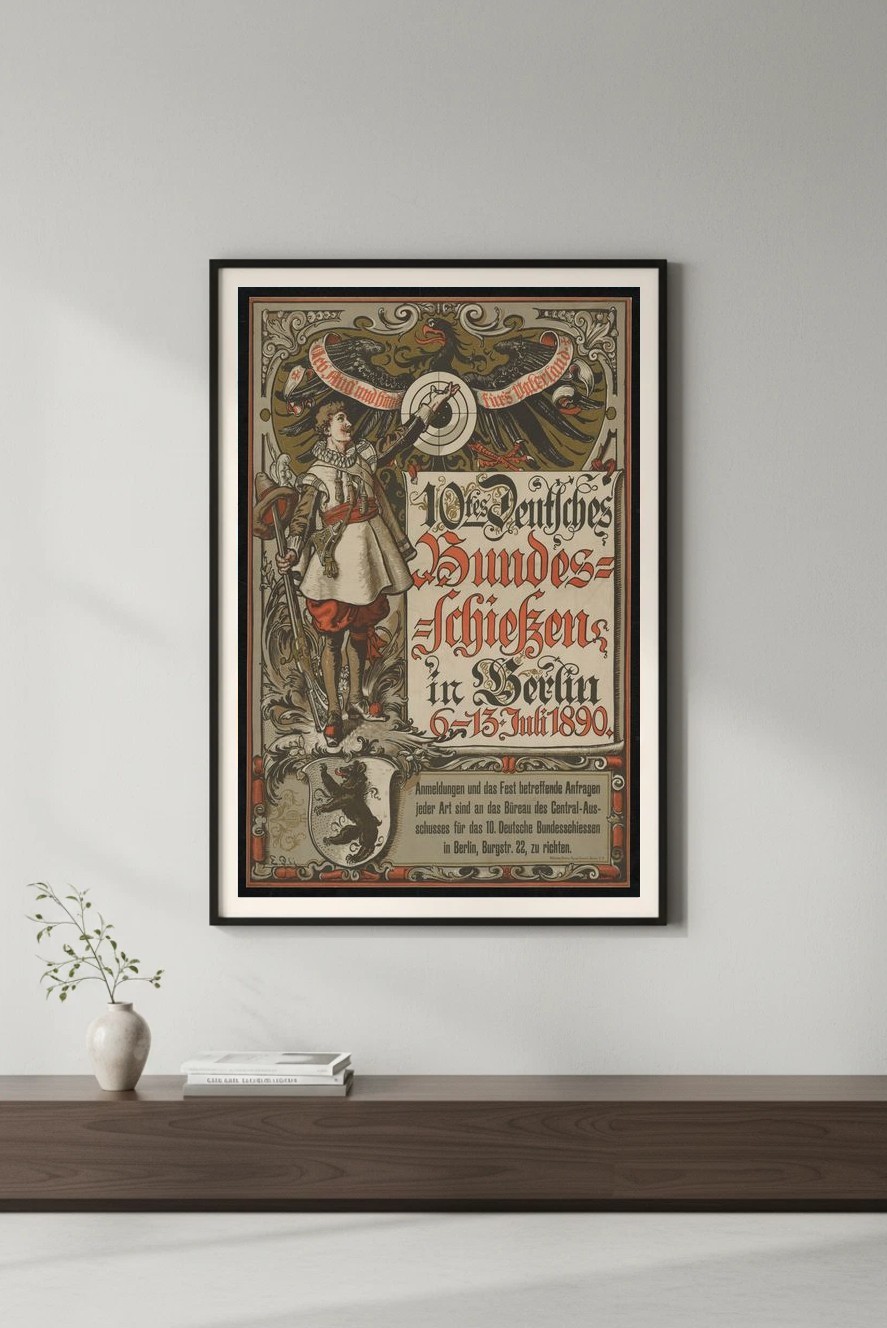 🇩🇪 1890 German Shooting Festival Poster - 24x36” - Vintage Decor - 200gsm
