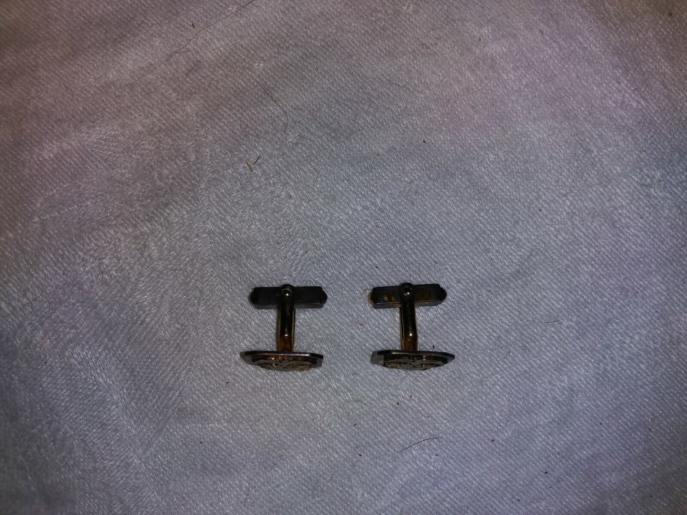 WWII era 1/20 12KT Gold Filled Navy Naval Officer Cufflinks Set