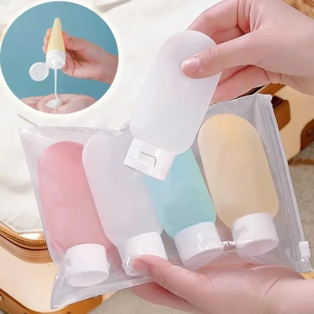 Travel Bottle Set Refillable Squeezable Leakproof Silicone Container pcs 4/60 ML