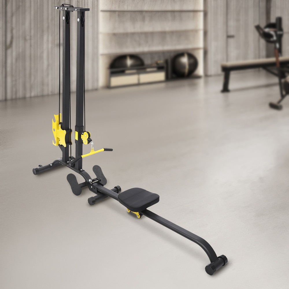 Pull Down Machine Multifunction Low Row Bar Cable Fitness Body Workout Gym