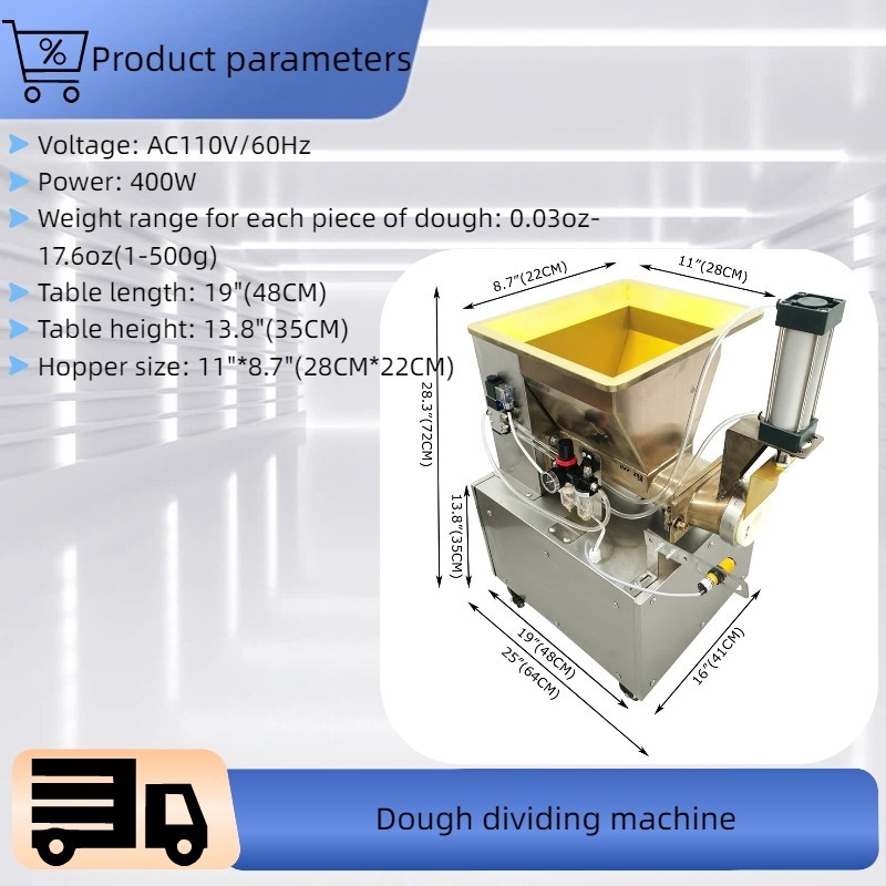110V Commercial Pneumatic Dough Quantitative Cutting Machine 1-500g 400W