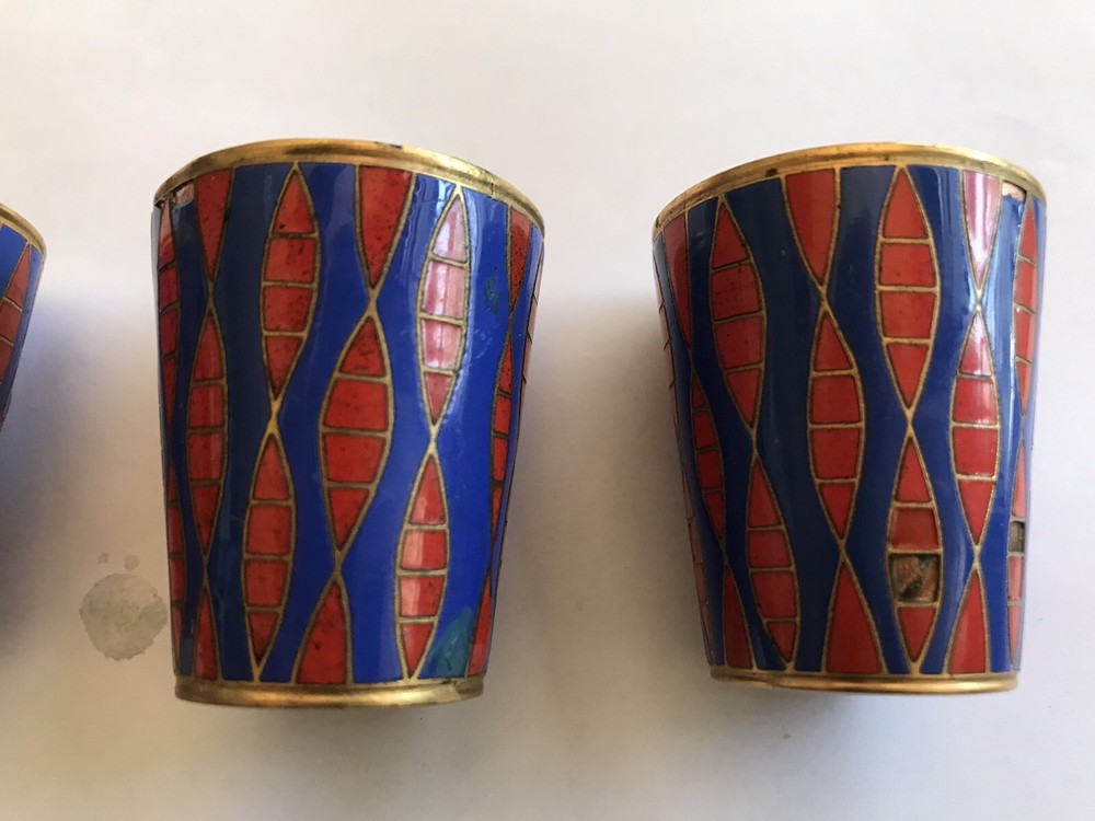 Russian Enamel Vodka Cups