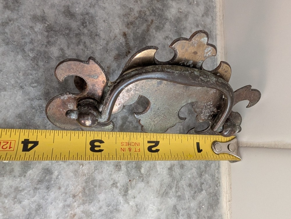 3.5in Brass Handle Bail Drawer Pull - VTG