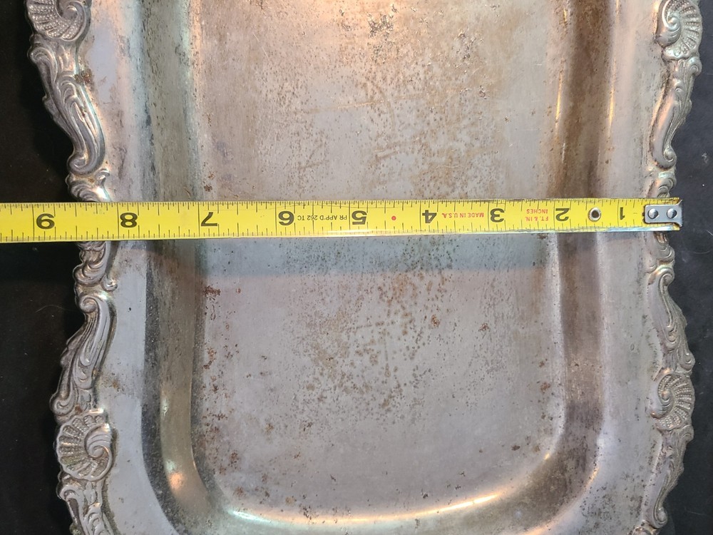 Vintage Ornate Sheridan? Serving Bread Tray Silverplated
