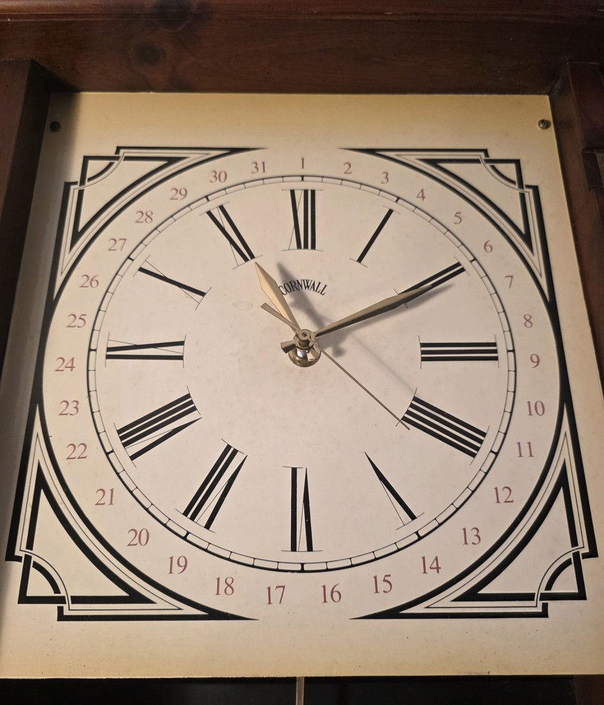 Vintage Cornwall Regulator Wood Wall Clock. case and chimes.
