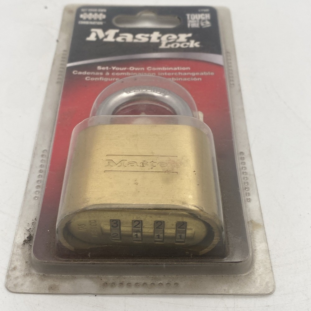 NEW Master Lock Resettable Combination Padlock 2" wide Brass 175D