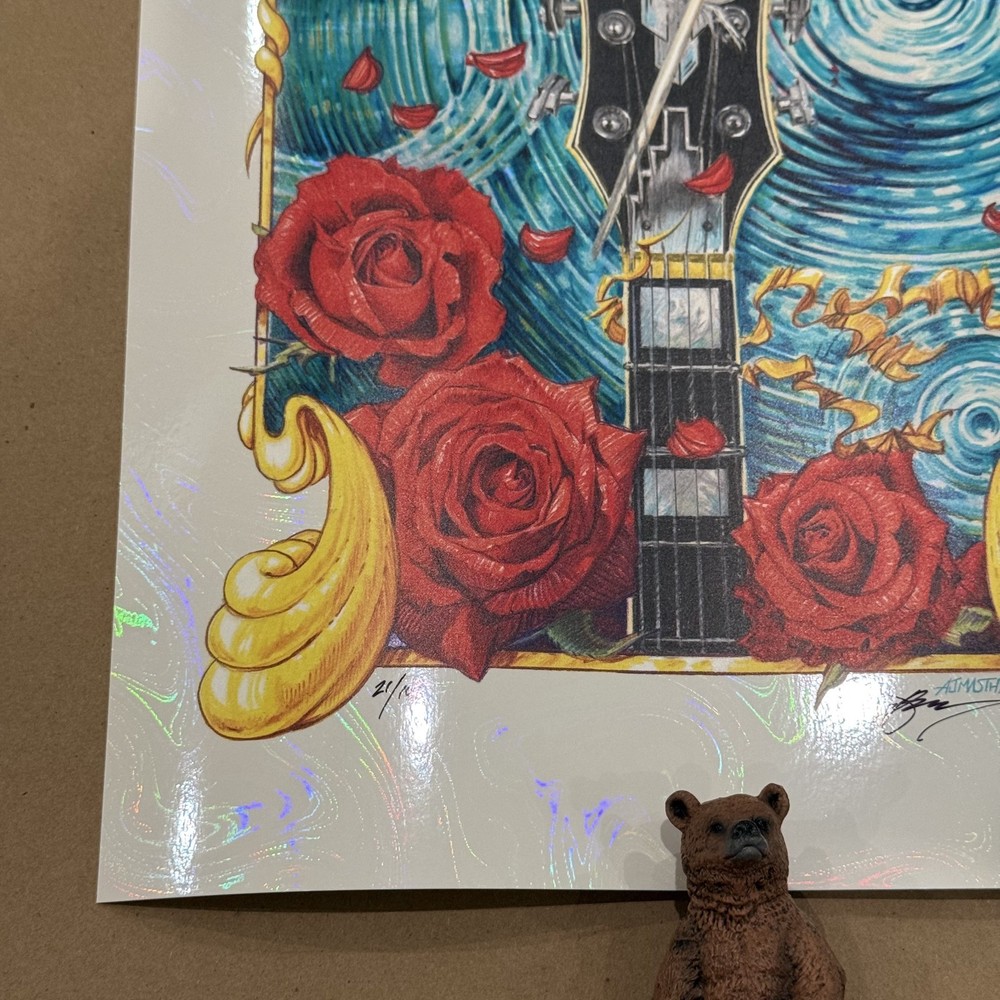 AJ Masthay 300 Years Bob Weir Tribute Poster White Swirl Foil Variant #21/100