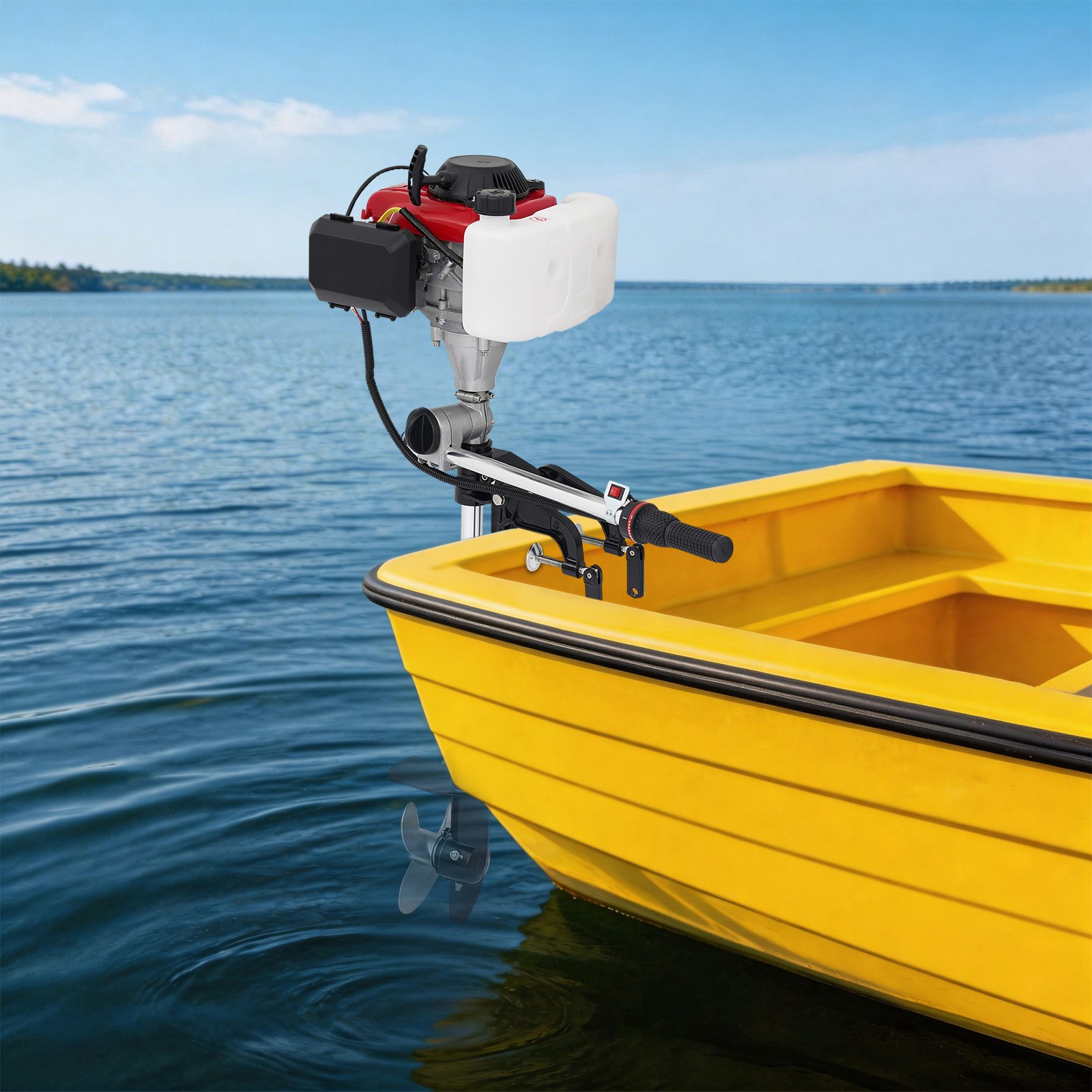 HANGKAI 53.2 cc 4HP 4-Stroke Outboard Engine Boat Motor w/ Air Cooling System