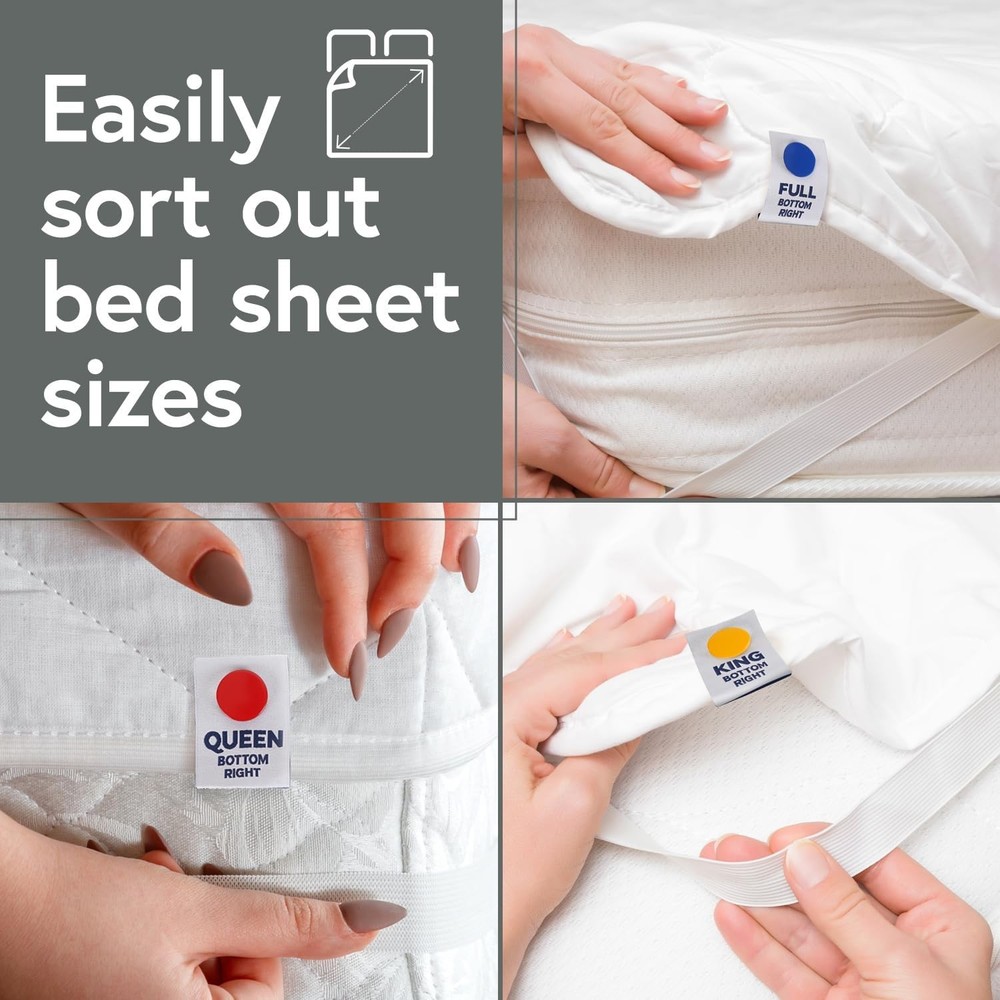 [Full] SheetSnaps Bed Sheet Corner Labels – Know Which Way The Full, Full