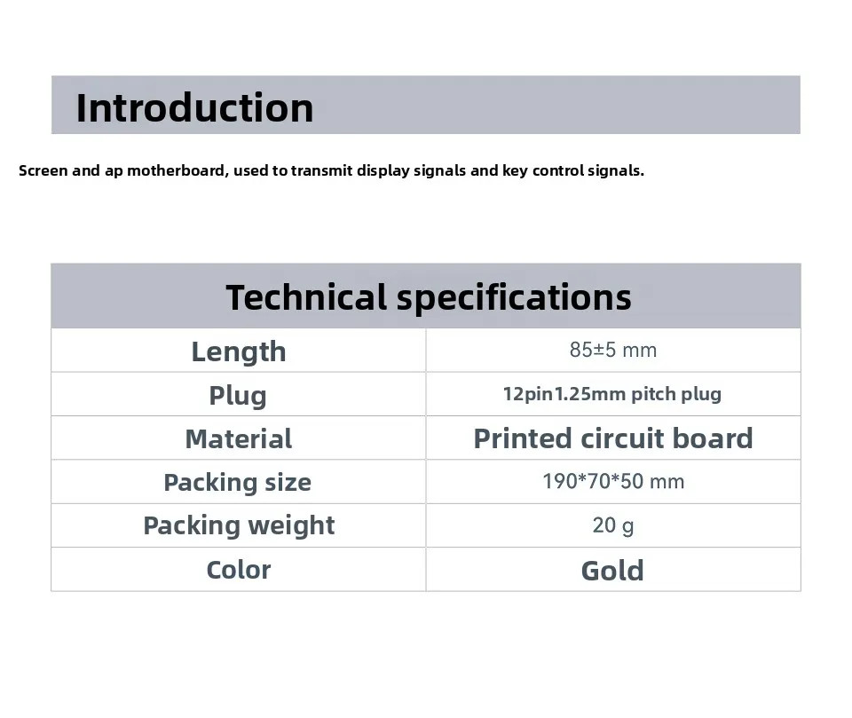 original for Bambu Lab 3D printer P1 series screen cable