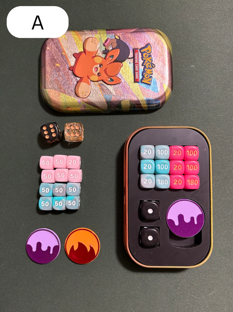 Pokemon Mini Tin Insert -Organize Your TCG Playspace, Great For Counters & Dice!