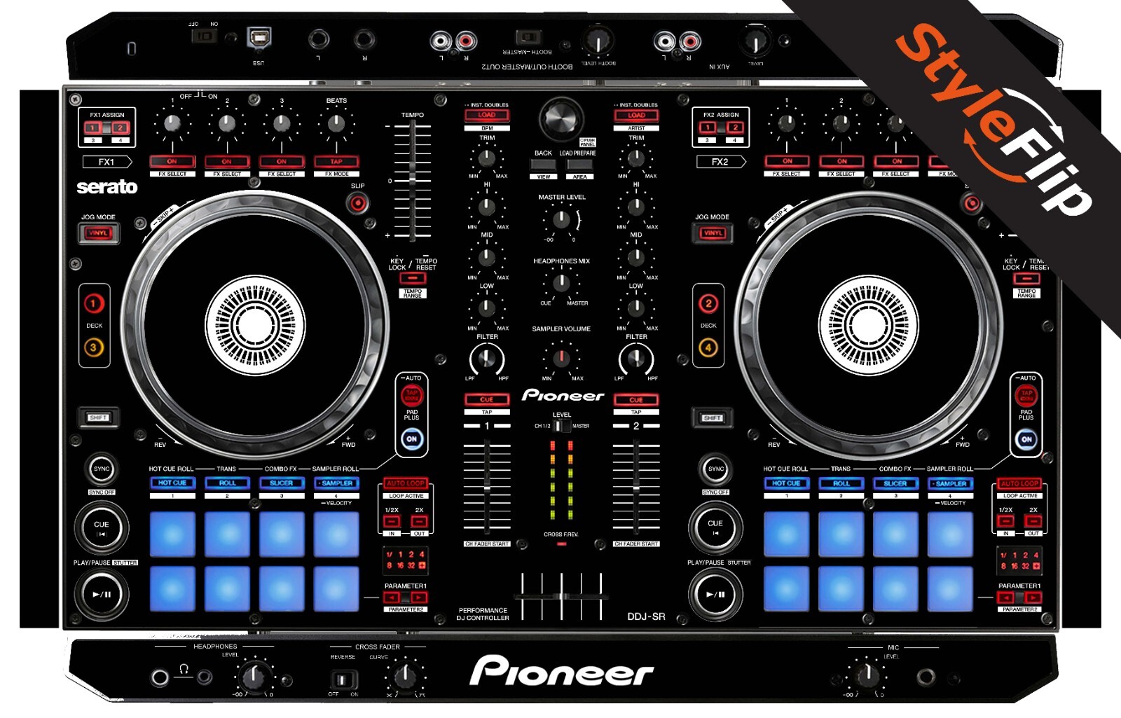 Pioneer DDJ-SR Skin | Color Black | Protective Decal | StyleFlip Skins