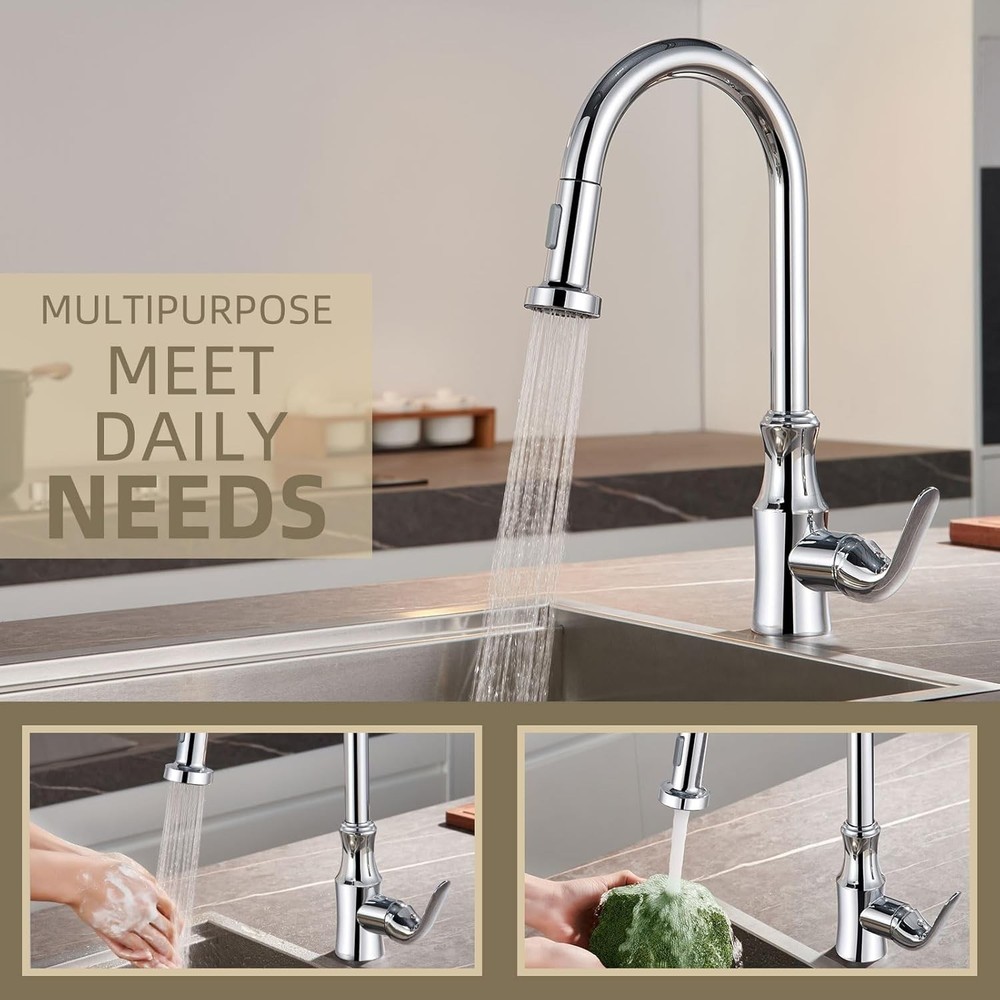 Sleek Kitchen Faucet Replacement Head - 13/16 Inch Thread, Functional Design