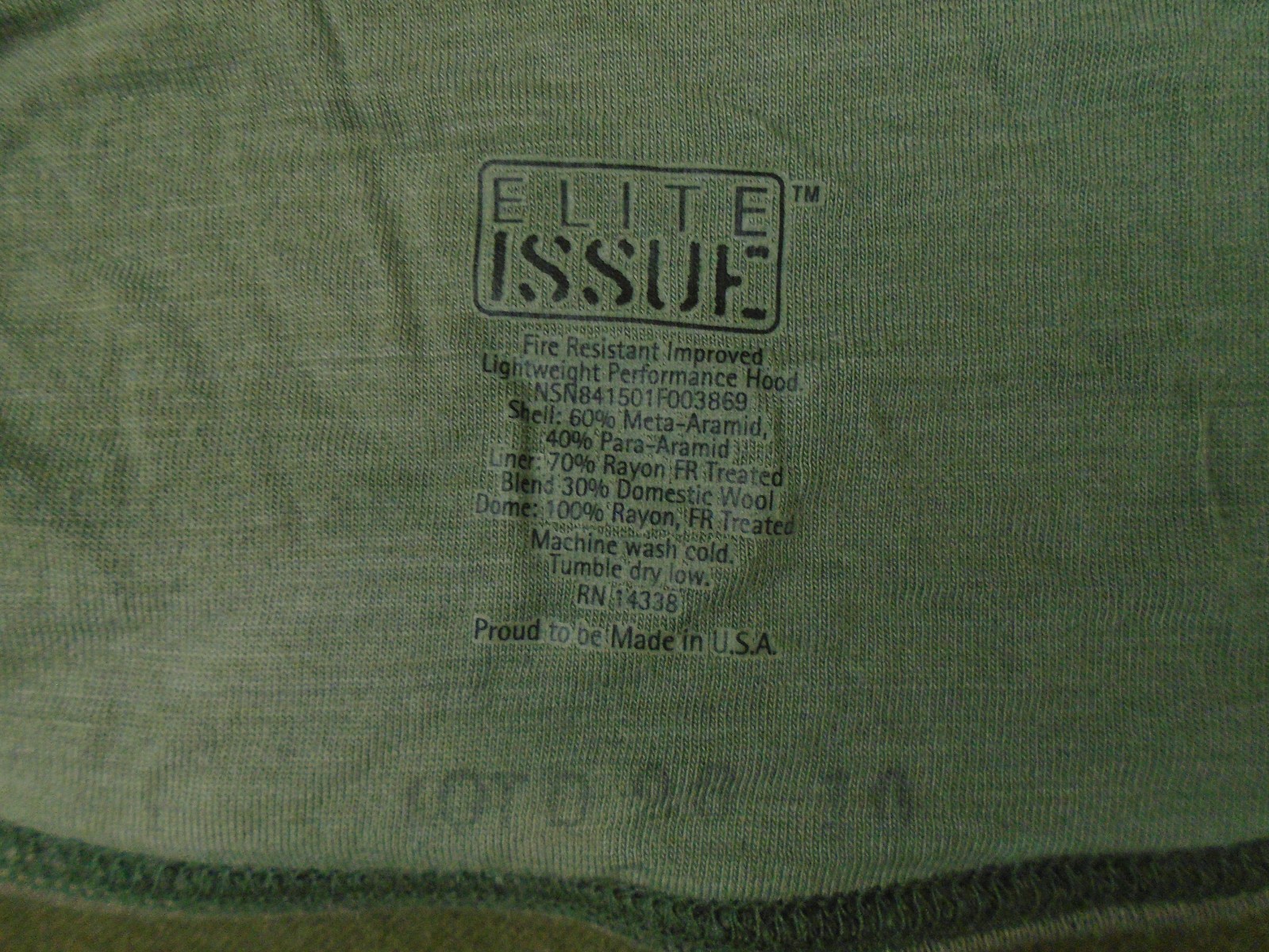 US Military Army Elite Issue Lightweight FR Hood Mask Balaclava New 247-K