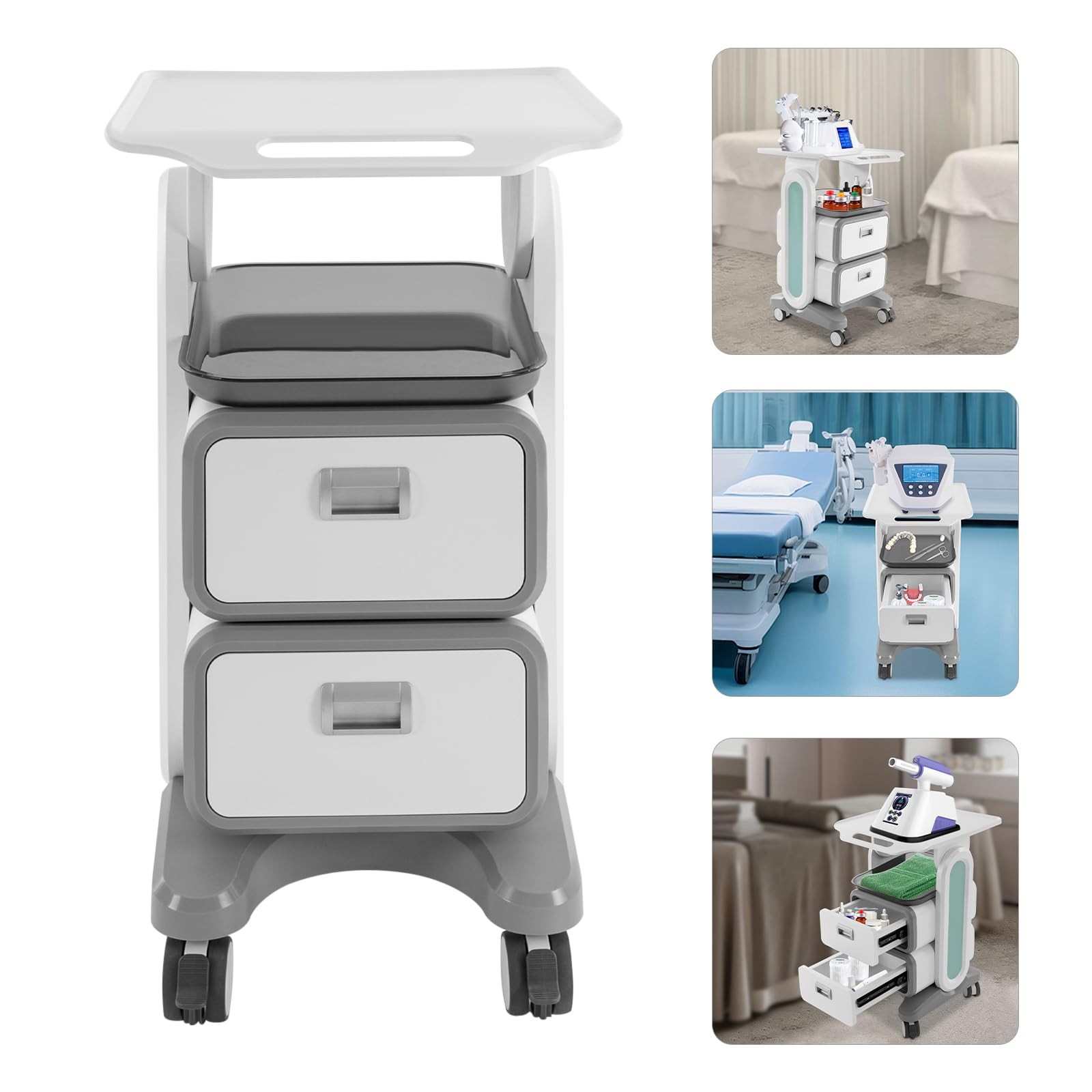 Medical Trolley with Drawers, Multifunctional Medical Rolling Cart