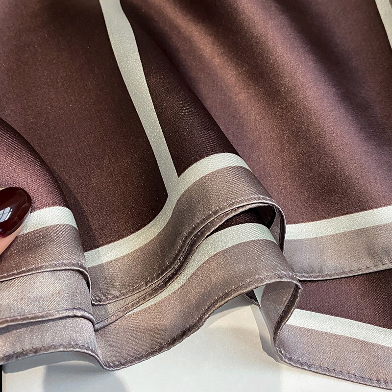 100% Mulberry Silk 27" Square Scarf Women Neckerchief Wrap Fashion Design Check