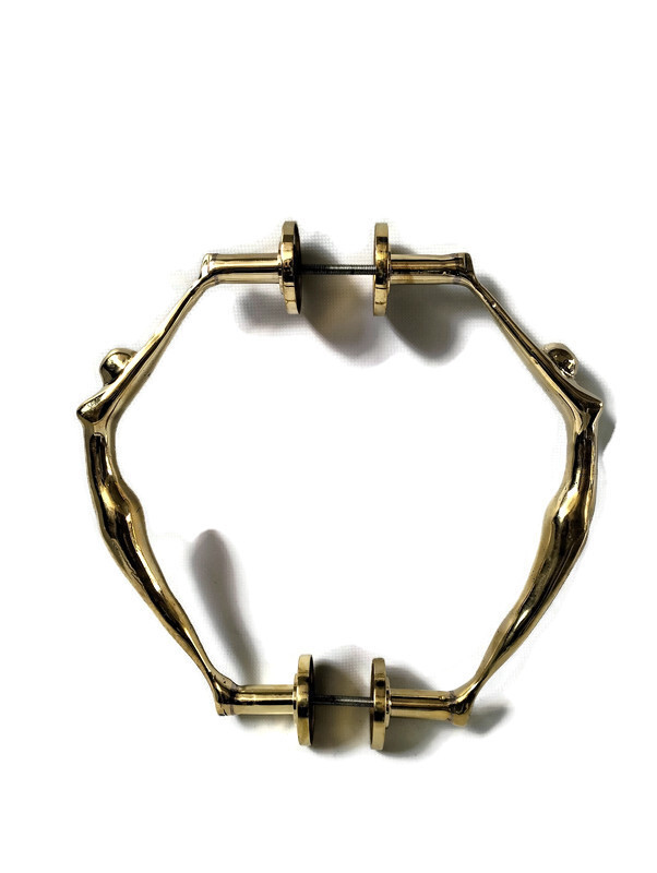 Back to Back Brass cast Stylish DECO 32cm PULL Gym Lady Solid 12 " GRAB handle