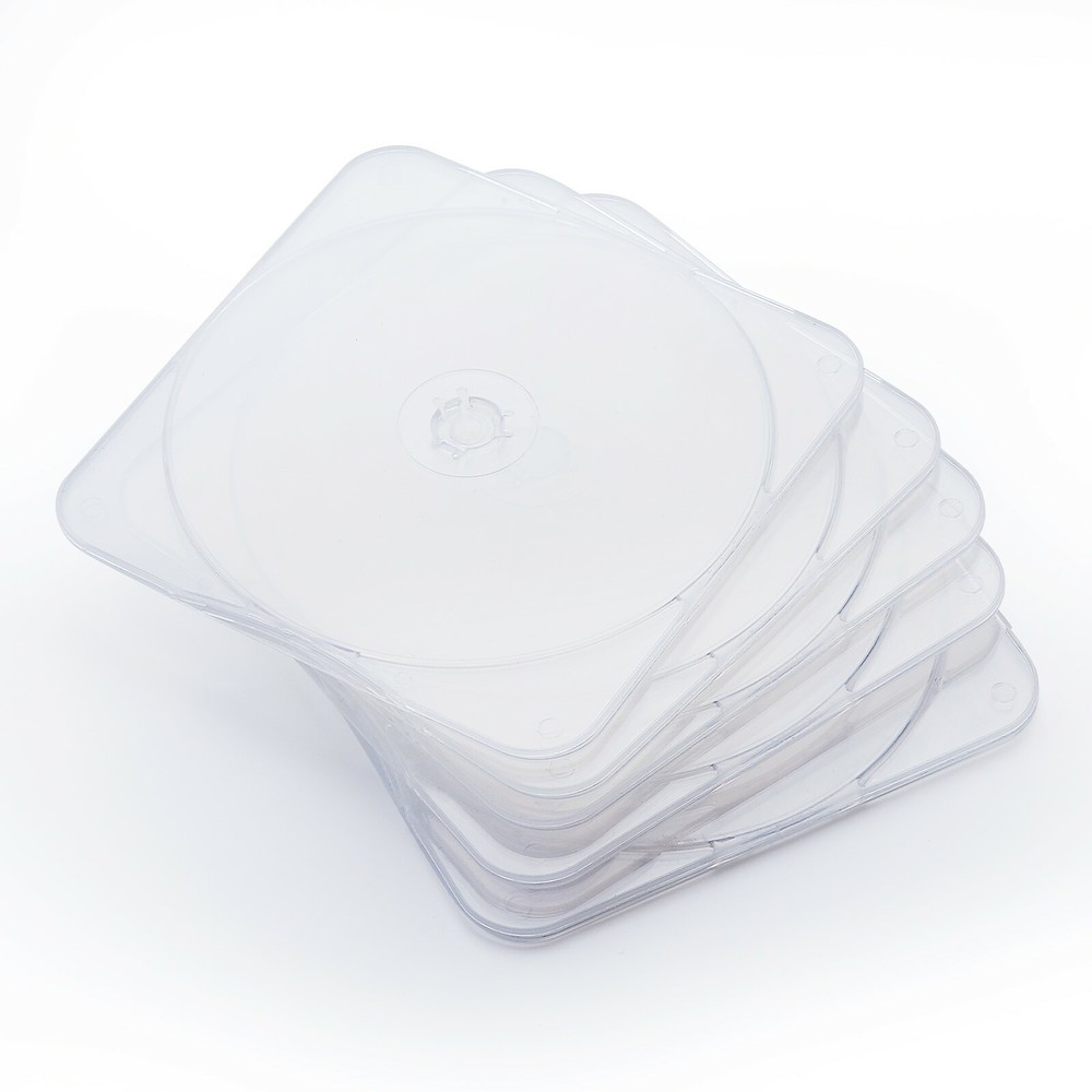 50 Clear Transparent CD DVD Disc Square Clam shell PP Poly Plastic Storage Case