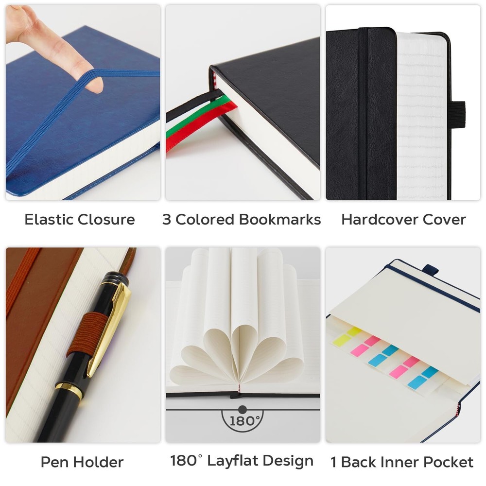 3 Pack Journal Notebook, 320 Pages A5 Lined Notebook Journal Set for Work Wri...
