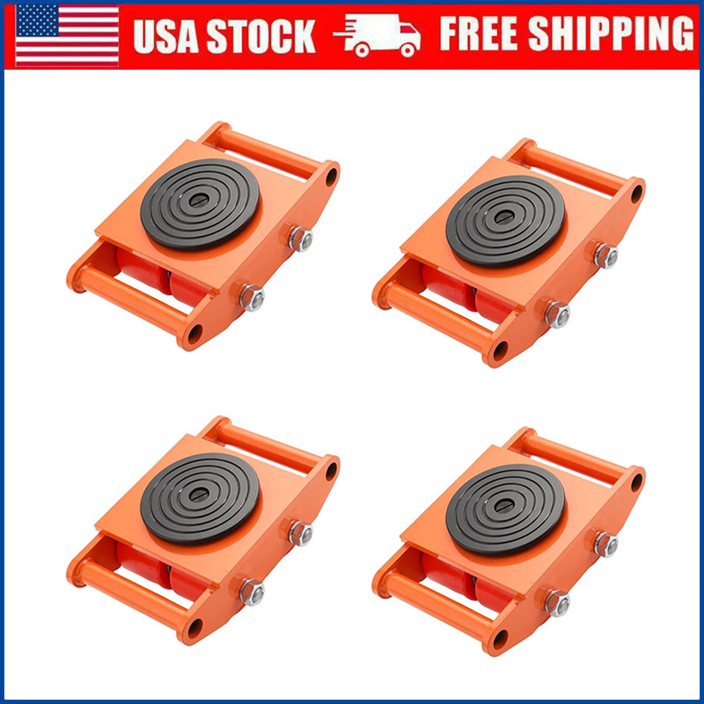 4PCS Machinery Mover 8T/17637lb Heavy Duty Machine Dolly Equipment Roller Skates