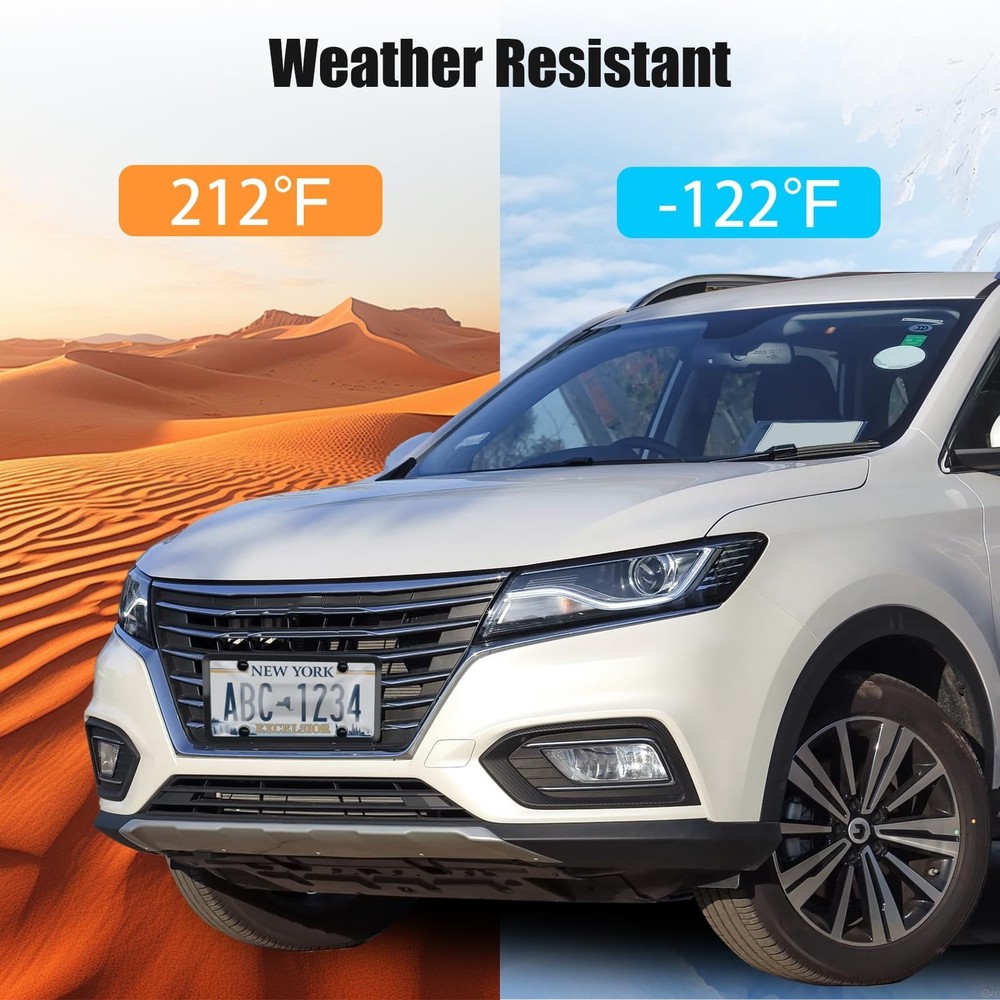 2pc gray License Plate Covers & Frames Auto Tag Shield Protector Front Rear