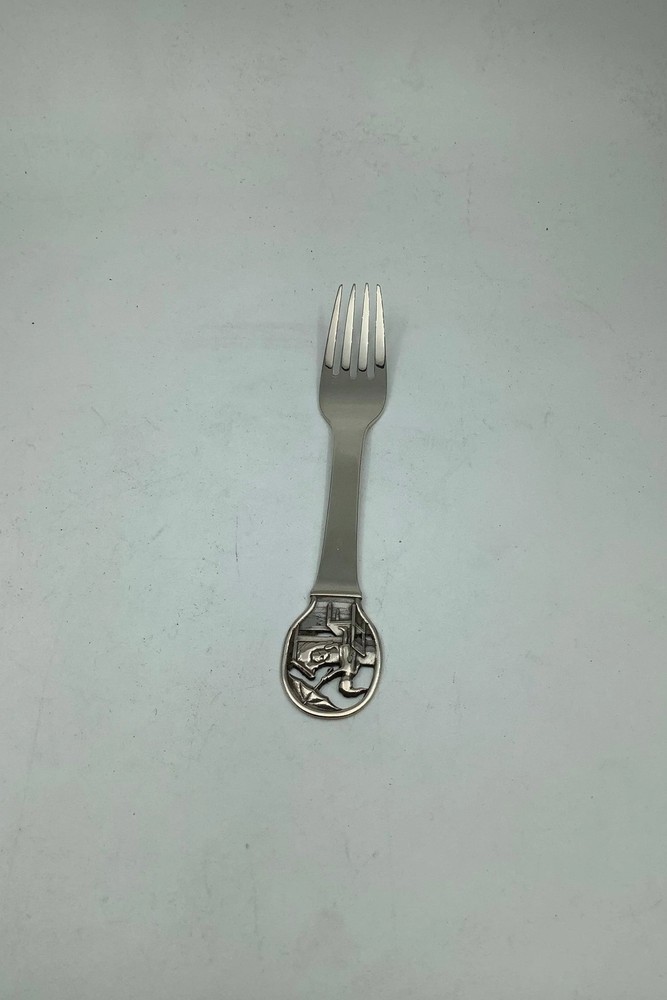 Children's fork in silver the Sandman