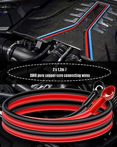Waterproof Remote Battery Terminals, Battery Jump Post Kit with Cable and