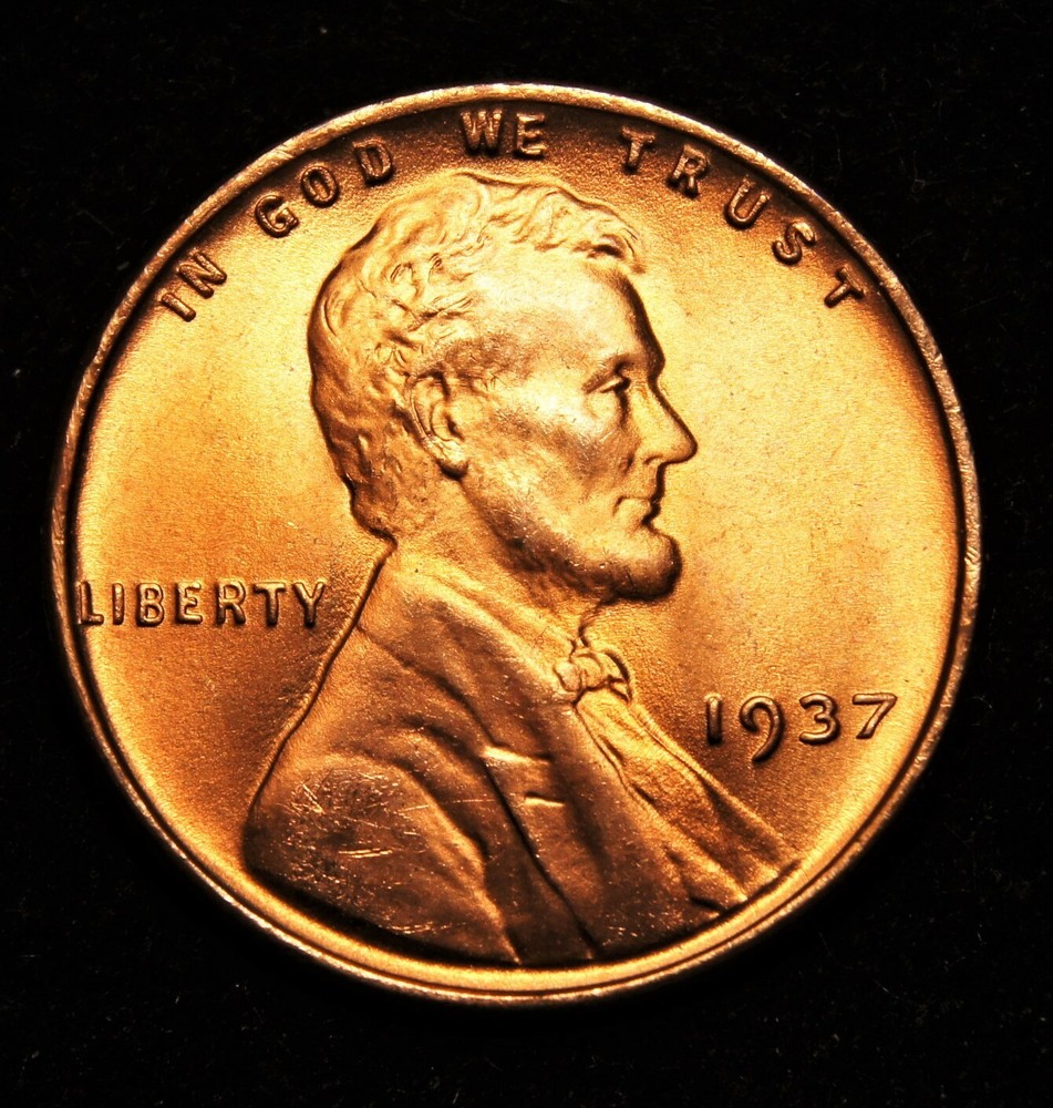 1937 Lincoln Wheat Cent Super Gem+++++++Red