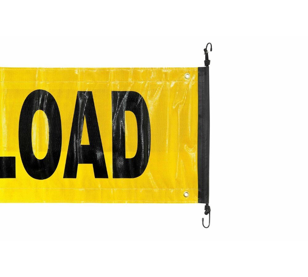 2 PK 18"x84" Reflective Oversize Load Sign Banner for Trucks, Trailer w/Bungee