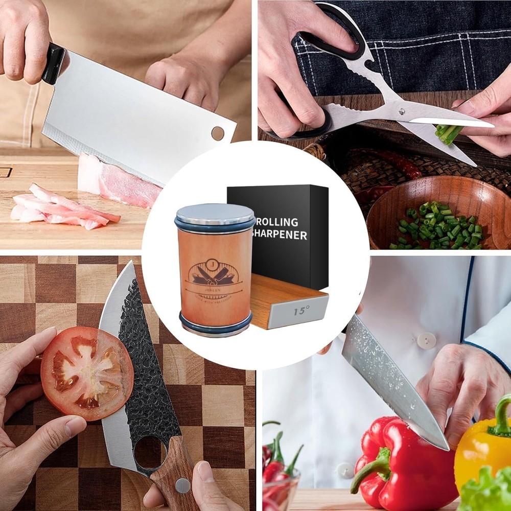 Rolling Knife Sharpener set Sharpening Kit with Roller Tool and Magnetic Holder