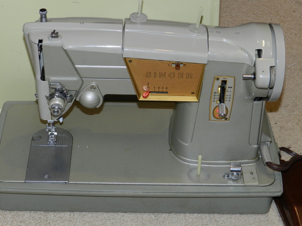 Singer Sewing Machine 328K W/ Hard Case TESTED WORKS **SERVICED**