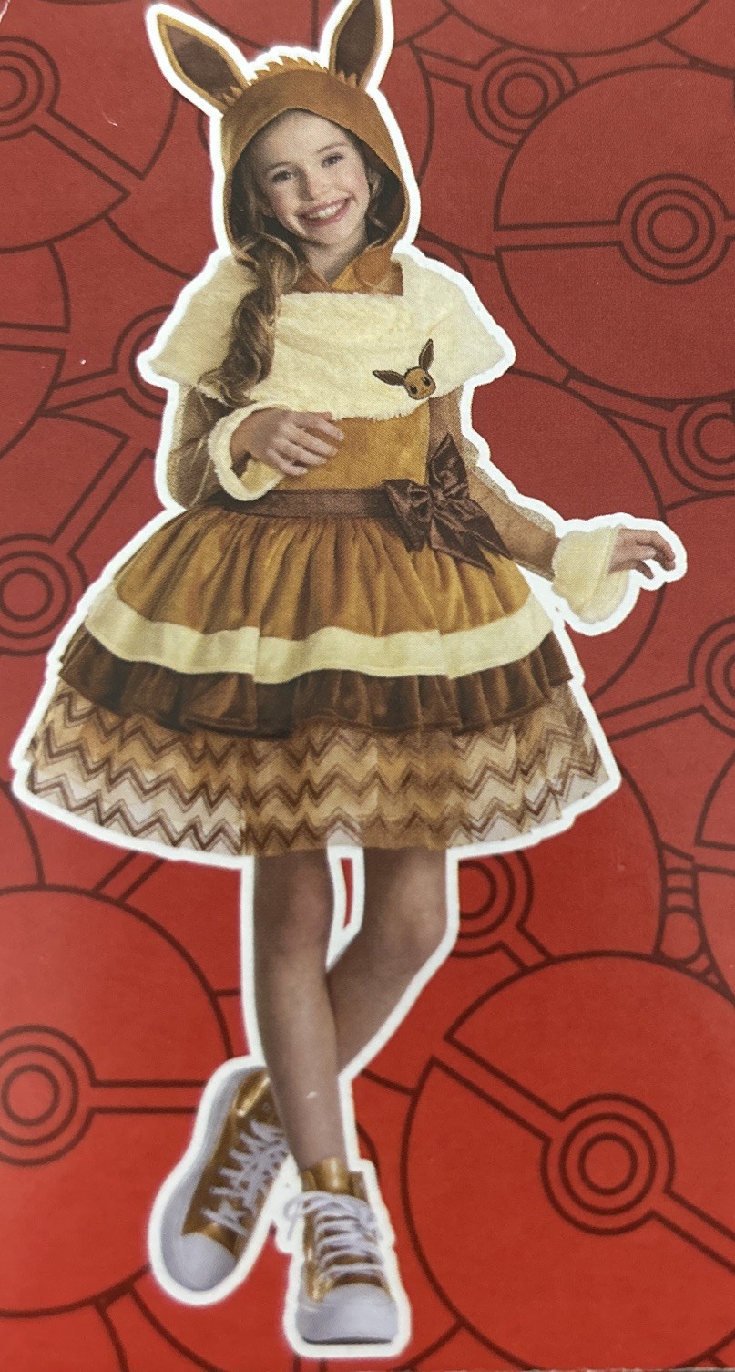 Kid’s Pokemon Eevee Glow In the Dark Deluxe Child Costume Dress Size XS (3-4)