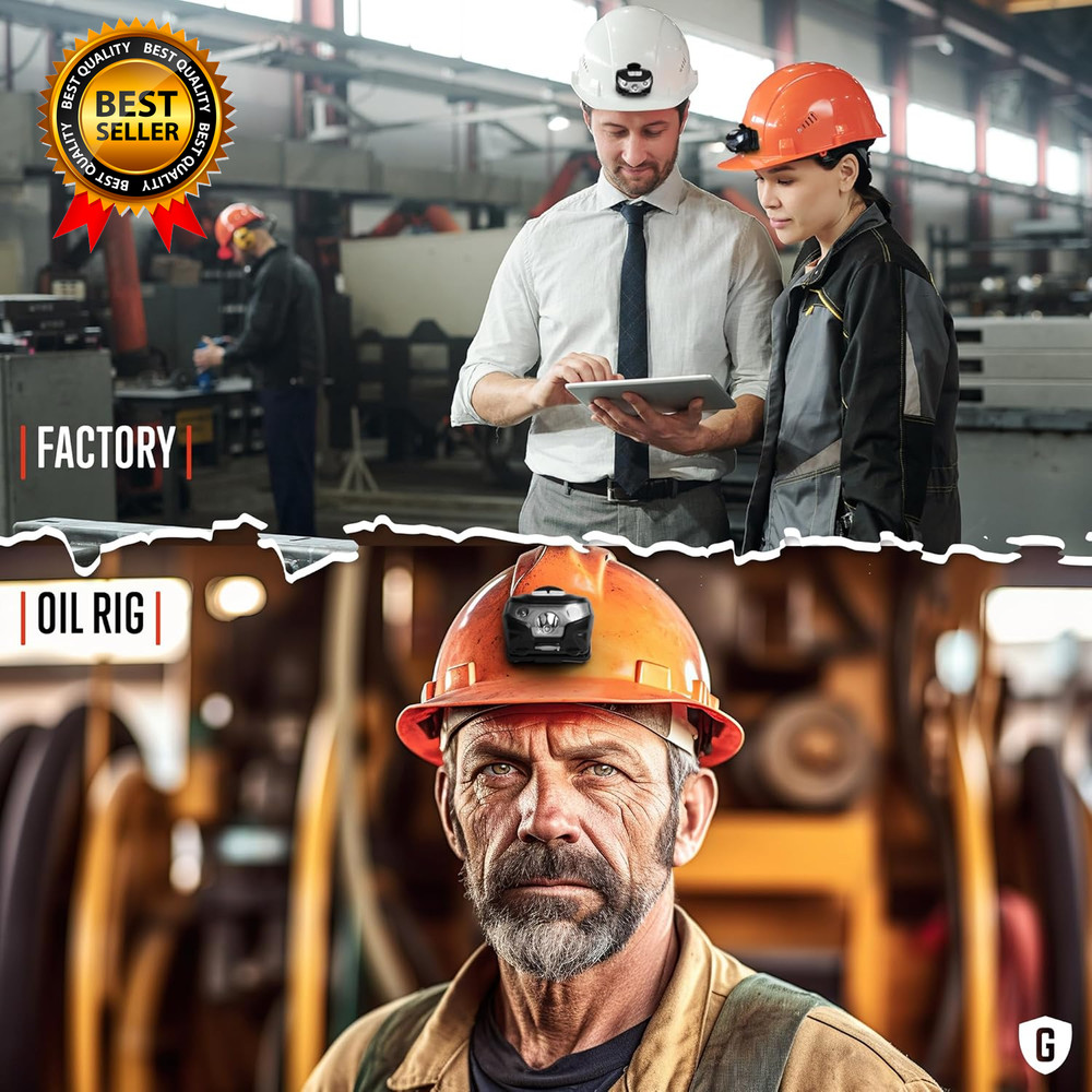 Rechargeable Hard Hat Light - Headlamp for Keeping Hands Free