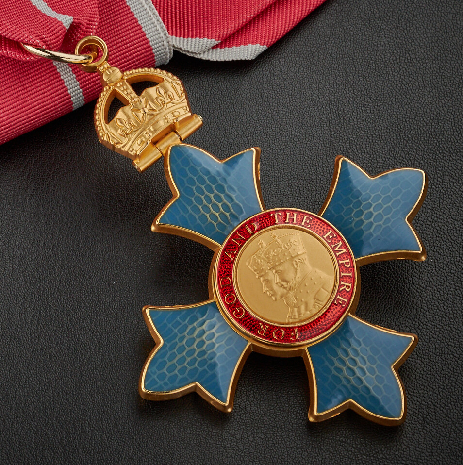 Full Size Replica Order of the British Empire CBE Medal. Military Neck Ribbon.