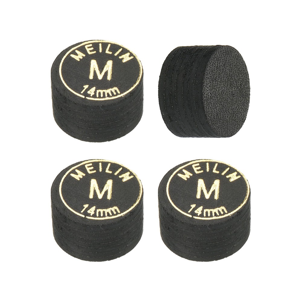 14mm Billiard Stick Tips, 4pcs Medium Multiple Layer Billiard Accessories, Black