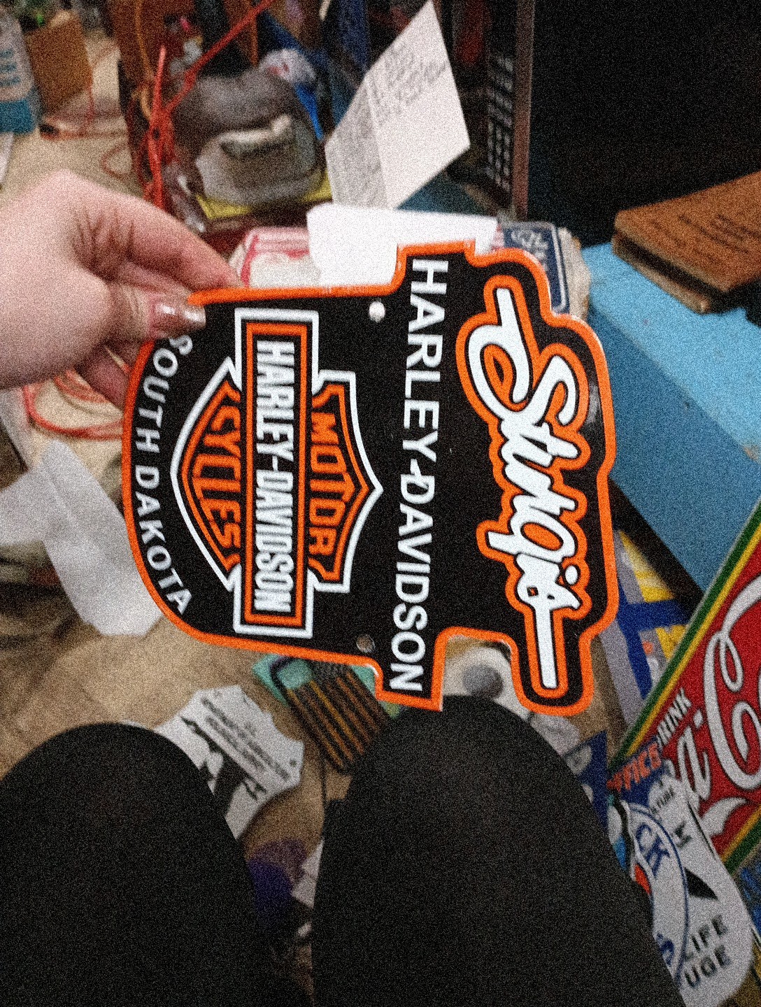 Porcelain Harley Davidson South Dakota Motorcycles Sign