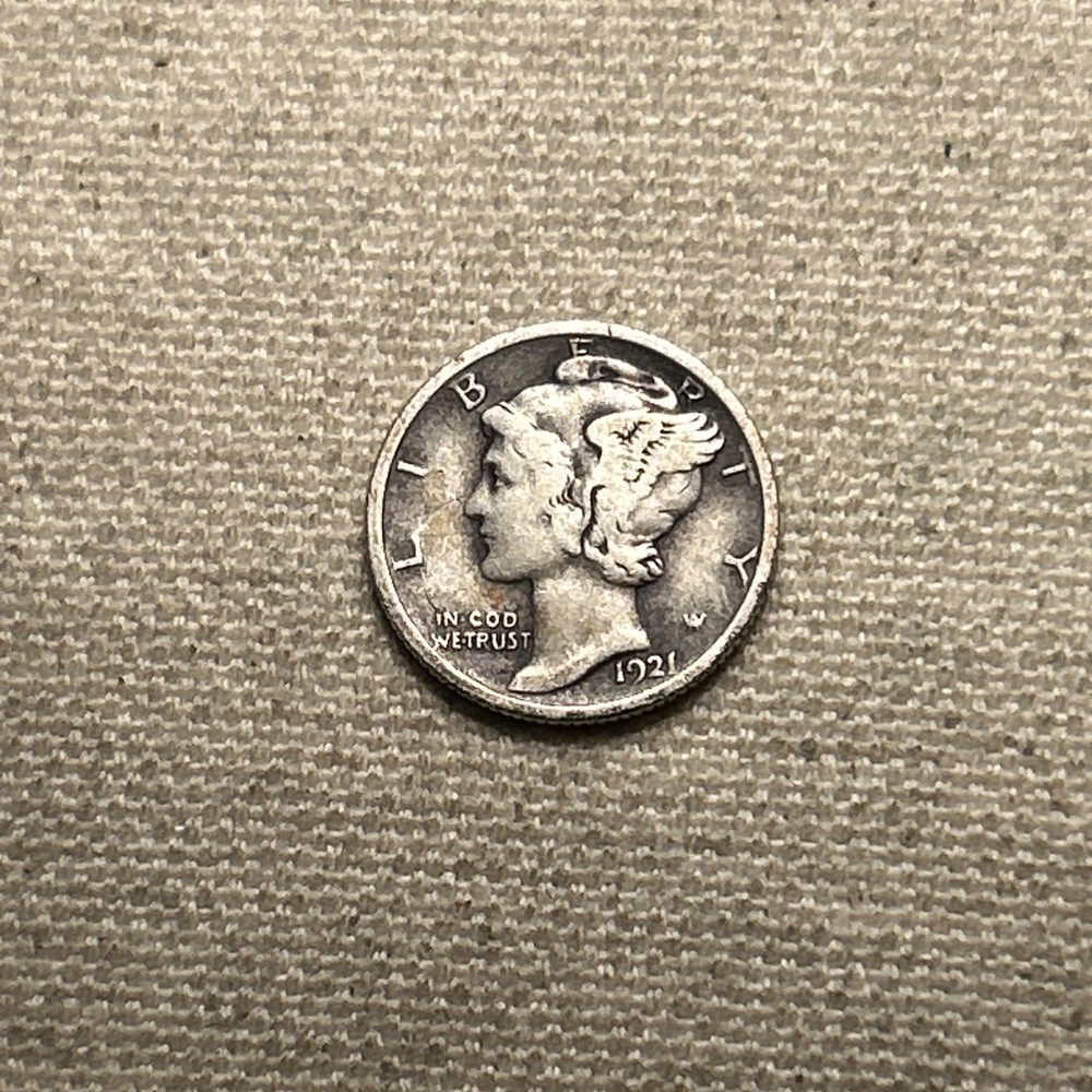 1921 MERCURY DIME VF TL