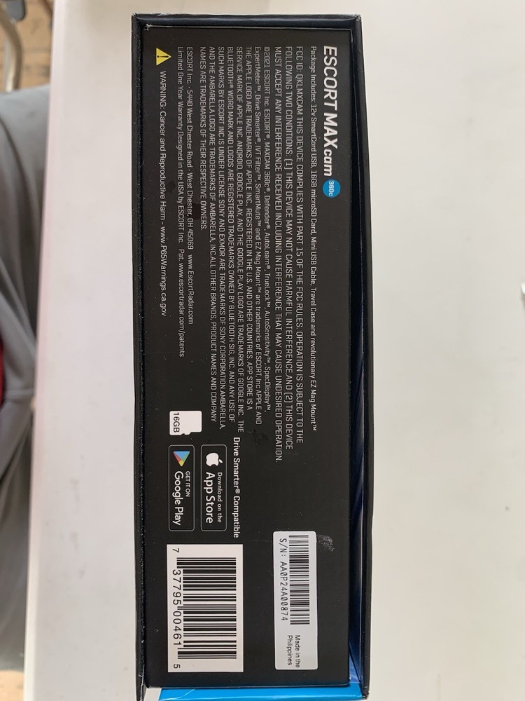 Escort MAXcam 360c Radar Detector and Dash Camera