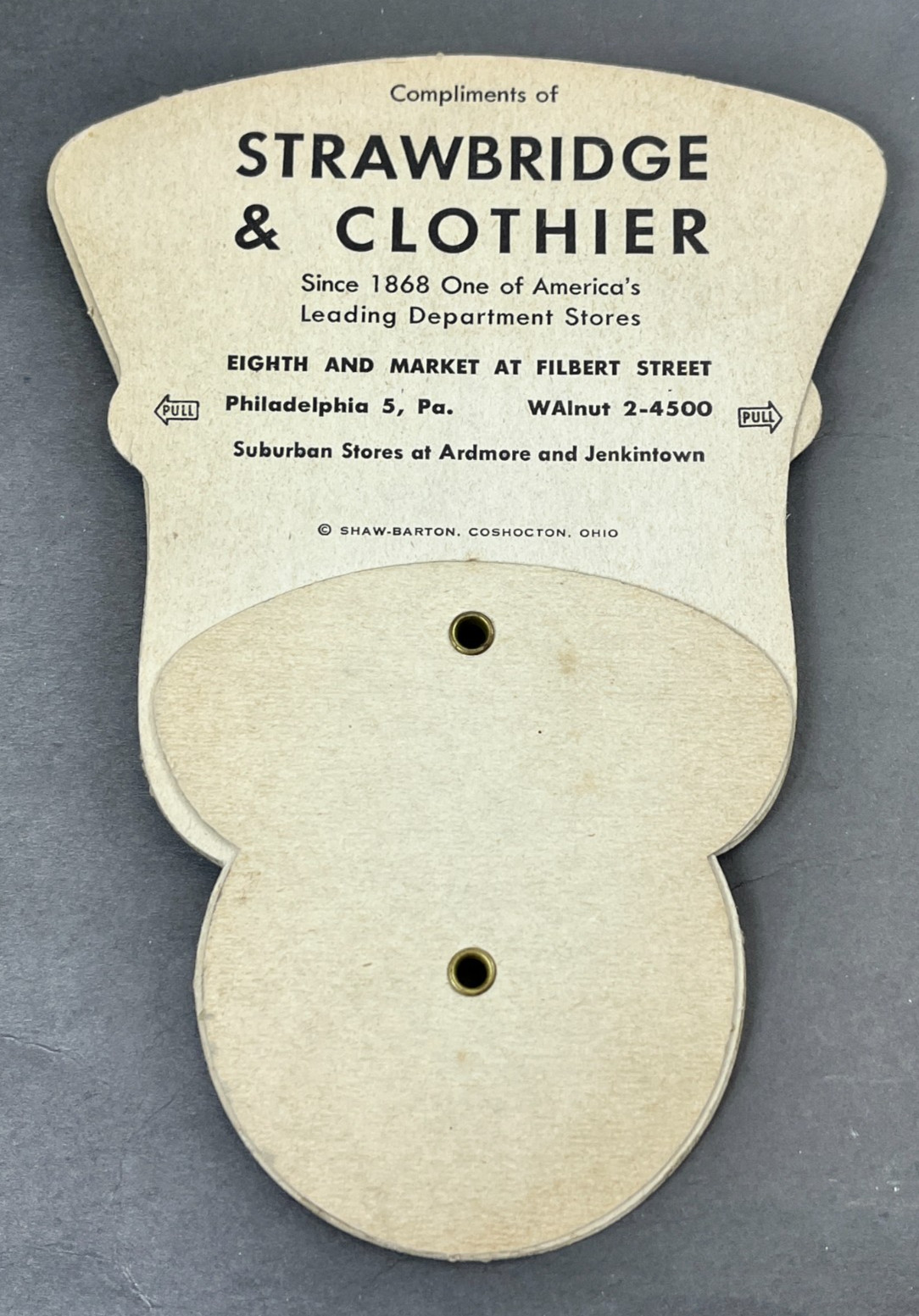 Strawbridge & Clothier Store Philadelphia PA Advertising Hand Fan Antique Old
