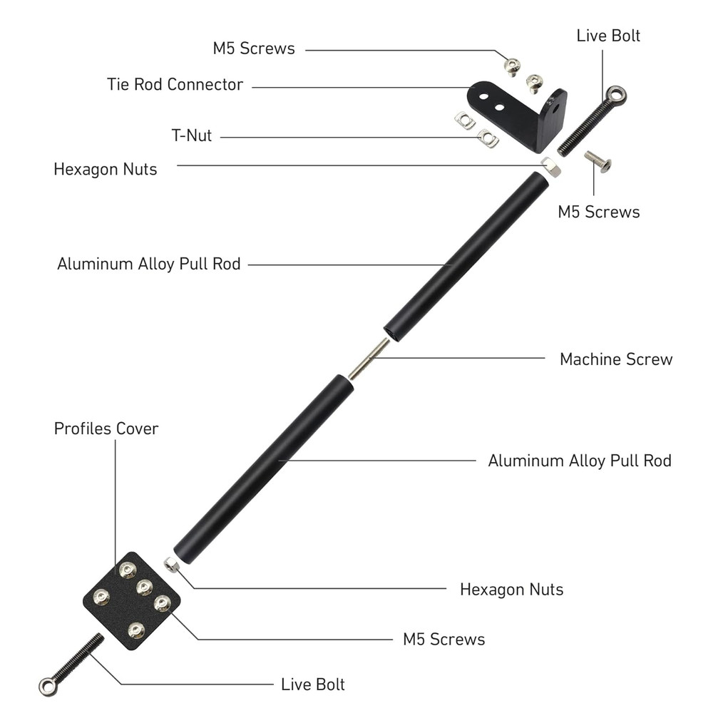 Ender 3 V2 Brace, Ender 3 V2 Support Rod,Ender 3 Support Rods Upgrade 3D Printer