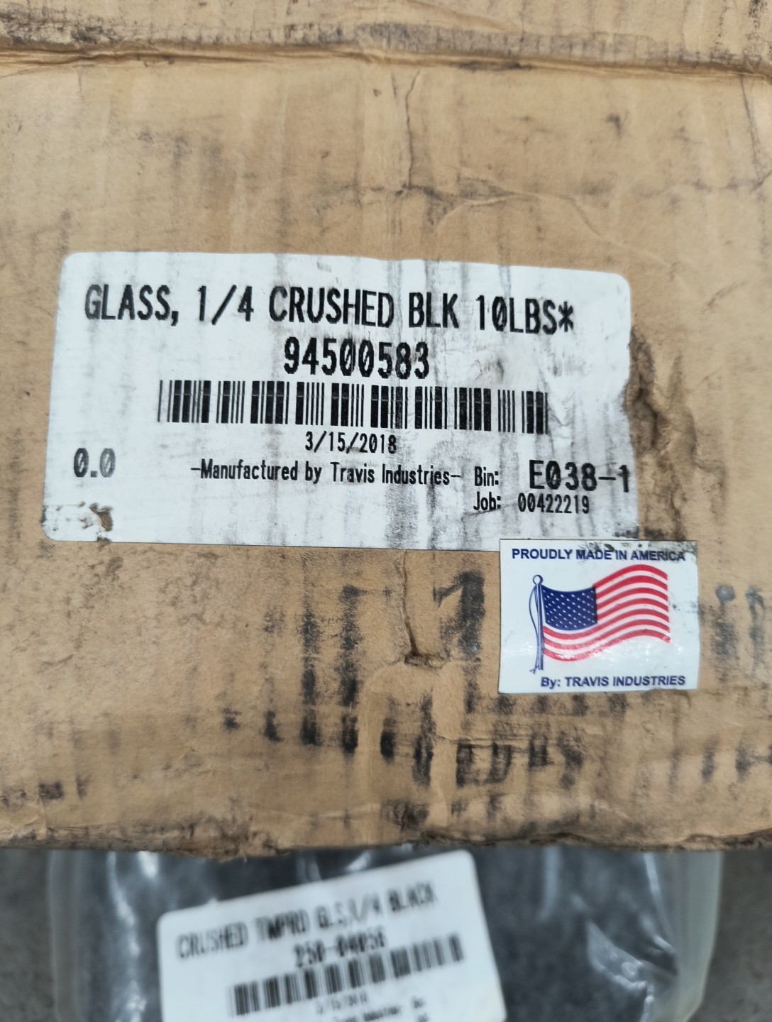 10lbs Tempered Black 1/4", Crushed Glass