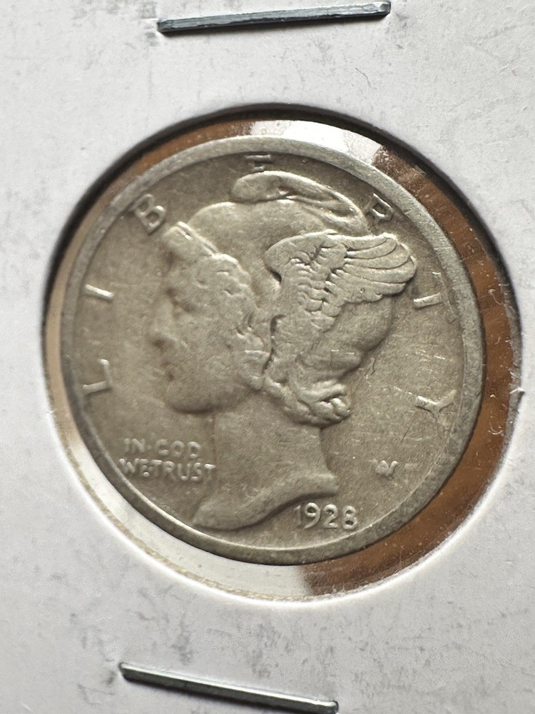 1928 d mercury dime 10c- Extra Fine