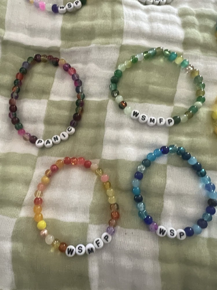 Handmade Widespread Panic Beaded Bracelets WSMFP WSP PANIC - 23 total
